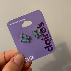 blue butterfly studs!